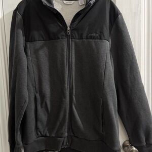Calvin Klein Charcoal and White Fleece Jacket